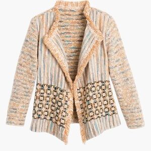Chicos Textured Bonnie Fringe Cardigan